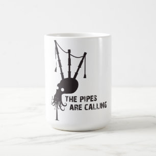 Underbart höglands- säckpipe- - rör kallar kaffemugg