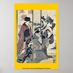 Underbart hus som städning av Kitagawa, Utamaro Poster