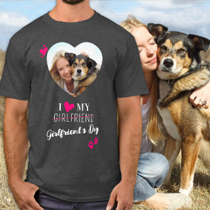 Underbart i Kärlek Min flickvän Hund älskare Heart T Shirt