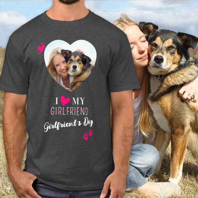 Underbart i Kärlek Min flickvän Hund älskare Heart T Shirt (Skapare uppladdad)