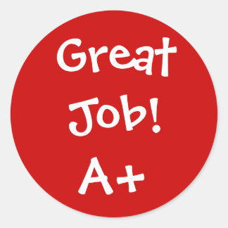 Underbart jobb A+-märke Runt Klistermärke