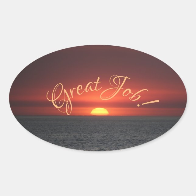 Underbart jobb! ovalt klistermärke (Framsida)