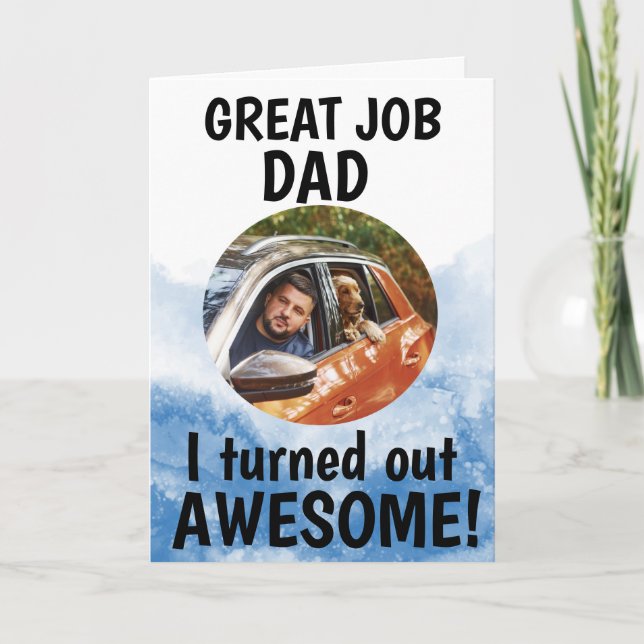 Underbart jobb Pappa... Fars dag Anpassningsbar Ph Tack Kort (Framsida)