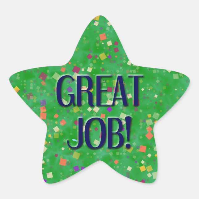 UNDERBART JOBB STJÄRNFORMAT KLISTERMÄRKE (Framsida)