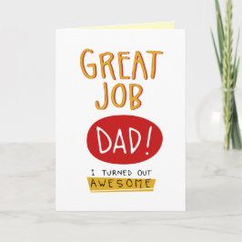 Underbart jobbkort för Fars dag, Pappa, funktionel Kort