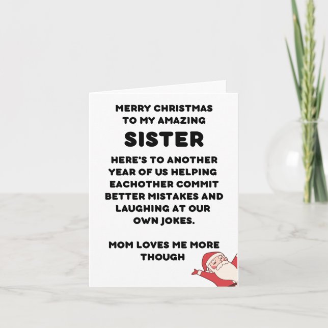 Underbart julkort för syster kort (Framsida)