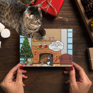 Underbart julkort Humor Bah Hum Cat Helgdag Helg Vykort