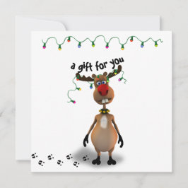 Underbart jullkort Rött, sänkt Reindeer-kort