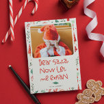 Underbart Kära Santa Photo jul Julkort<br><div class="desc">Käre tomten,  låt mig förklara! Julkort,  Helgdag. Skicka julhälsningar med den här roligten och det här platta helgdag. Den har ett handskrivet citat och en enkel typografi. Anpassa genom att lägga till namn och foto.</div>