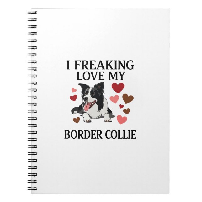 Underbart kärlek Border Collie Hund Hjärtan_1 Anteckningsbok (Framsidan)