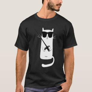 Underbart katt med solglasögon för jul t shirt