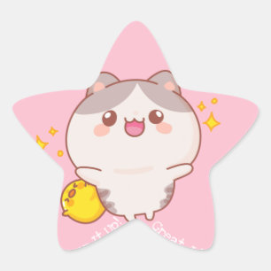 Underbart Kawaii Star-märke för jobb Stjärnformat Klistermärke