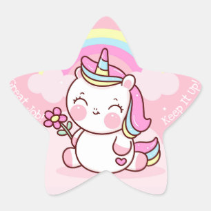 Underbart Kawaii Star-märke för jobb Stjärnformat Klistermärke