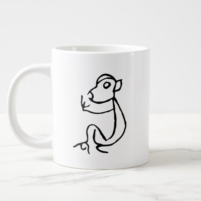 Underbart kinesiskt Zodiac-Monkey-#001- Jumbo Mugg (Vänster)