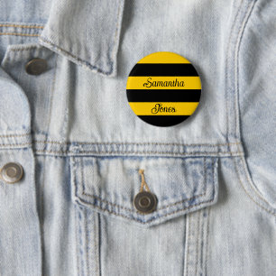 Underbart klassisk Humla Rand stripe Mönster Knapp