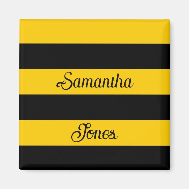 Underbart klassisk Humla Rand stripe Mönster Magnet (Framsidan)