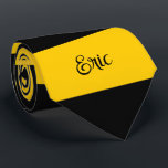 Underbart klassisk Humla Rand stripe Mönster Slips<br><div class="desc">En snygg,  klassiskt vid rand mönster-design med humla inspirerade till svart och gult rand. Anpassa det enkelt till din text eller namn! - designat med ❤ av Zaubershirts -</div>