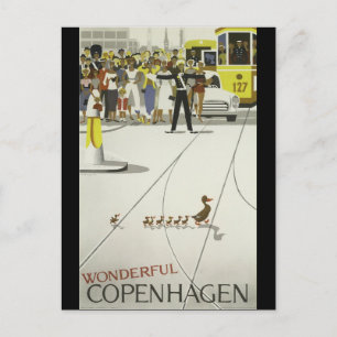 Underbart Köpenhamn Danmark vintage resor poster Vykort