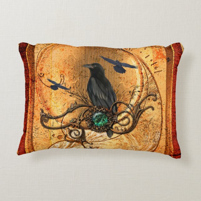 Underbart korpsvart prydnadskudde (Baksidan)