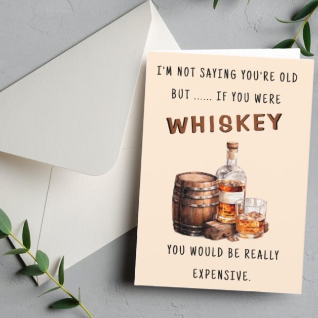 Underbart kostsamt jaktkort för whisky-födelsedags kort (Skapare uppladdad)
