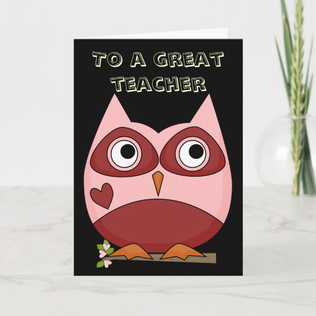 Underbart läraretack tack kort (Framsida)