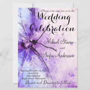 Underbart lavender Lila Watercolor Butterfly in Inbjudningar