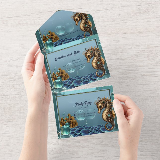 Underbart, lilla steampunk seahorse. (Avrivbar del)