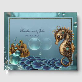 Underbart, lilla steampunk seahorse. gästböcker