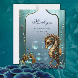 Underbart, lilla steampunk seahorse. tack kort
