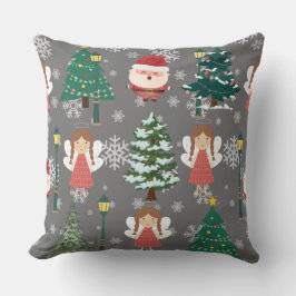 Underbart liten flicka och Jultomten l Red Julafto Kudde