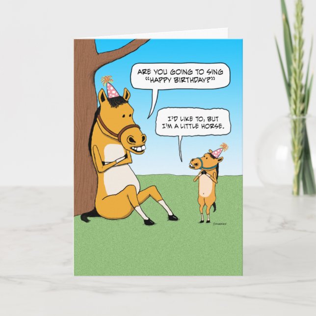 Underbart Little Horse Birthday Card Kort (Framsida)