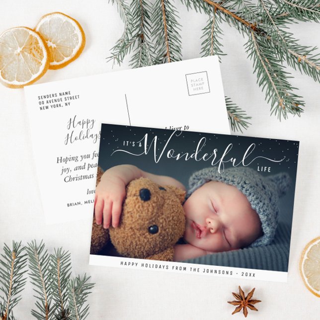 underbart liv | moderna handmanuschristmas vykort (Skapare uppladdad)