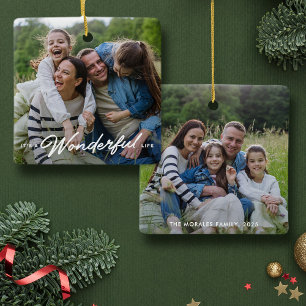 Underbart liv två bilder - en enkel jul julgransprydnad keramik