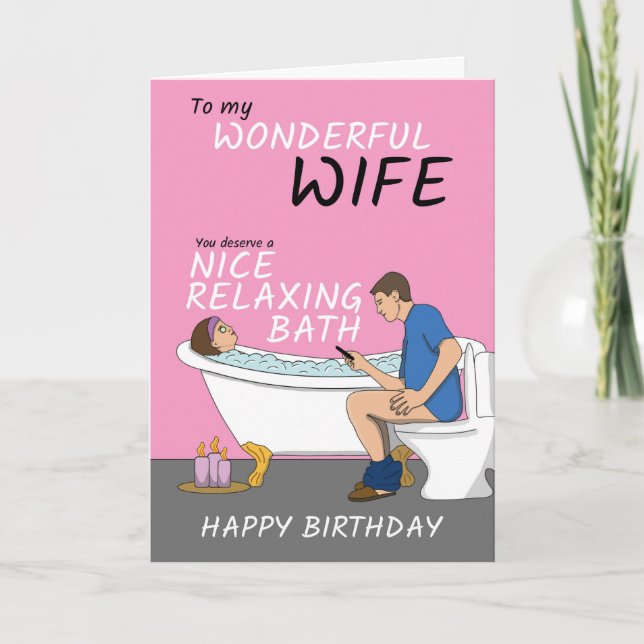 Underbart maka-uppmjukande Bath-joke Birthday-kort Kort (Framsida)