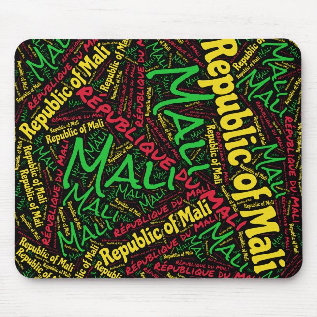 Underbart Mali Flagga Patriotic Färg Patriotic Musmatta (Framsidan)