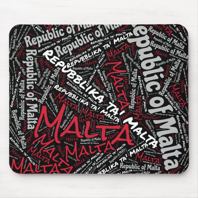 Underbart Malta Flagga Färg Patriotic Musmatta (Framsidan)