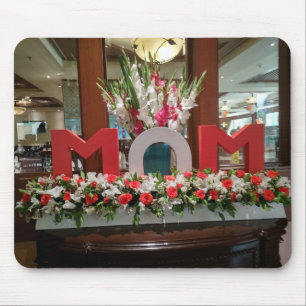 Underbart Mamma i färgstarka feta blommor med tack Musmatta