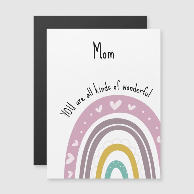 Underbart Mamma Lila Heart Rainbow (Fram/baksida)