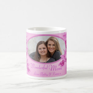 Underbart Mamma rosa orchid "eget foto" mugg