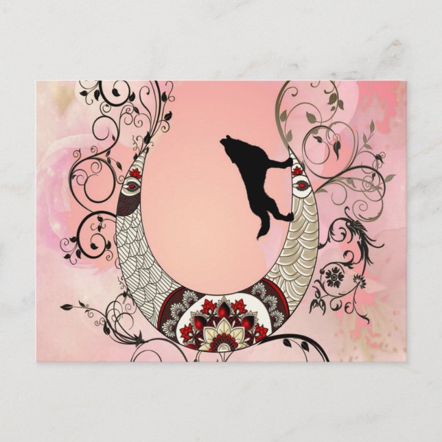 Underbart mandala måne helg vykort (Framsida)