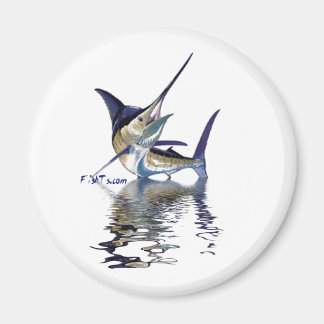 Underbart marlin med reflexion i vatten magnet