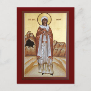 Underbart Martyr Barbara Icon Prayer-kort Vykort
