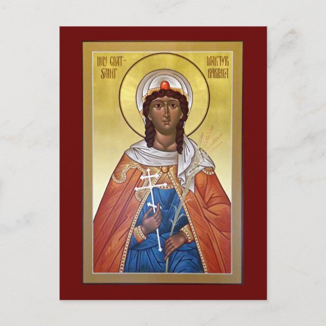 Underbart Martyr Barbara Prayer-kort Vykort (Framsida)
