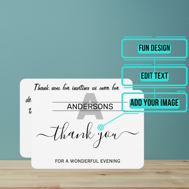 Underbart matdagskort - tack (After enjoying excellent hospitality from your friends it is a must to send the host a thank you.)