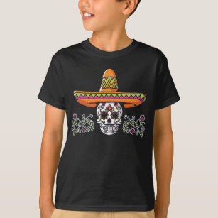 Underbart mexikanskt skull Sombrero Cinco de Mayo T Shirt