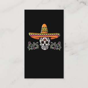 Underbart mexikanskt skull Sombrero Cinco de Mayo Visitkort