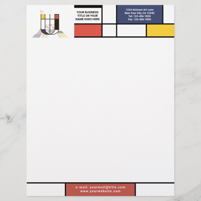 Underbart Modern Art Monogram.. BREV U Brevhuvud (Framsida)