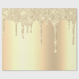 Underbart moderna droppar i guld glitter presentpapper