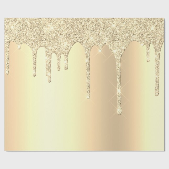 Underbart moderna droppar i guld glitter presentpapper (Platt)