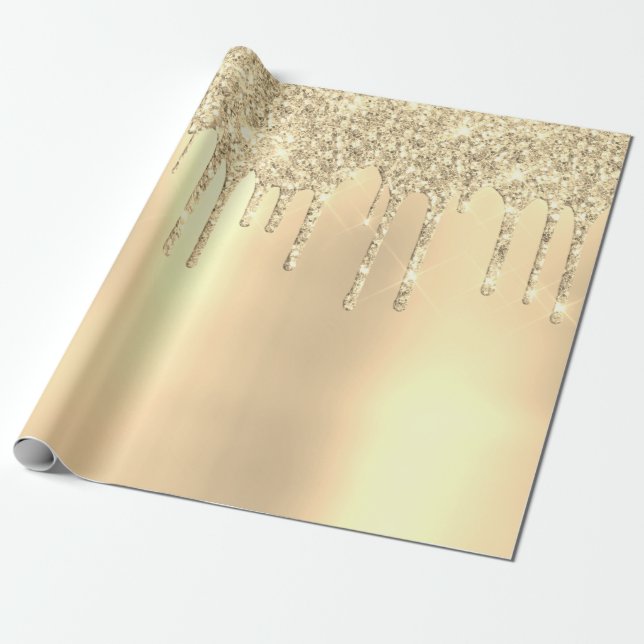 Underbart moderna droppar i guld glitter presentpapper (Utrullad)